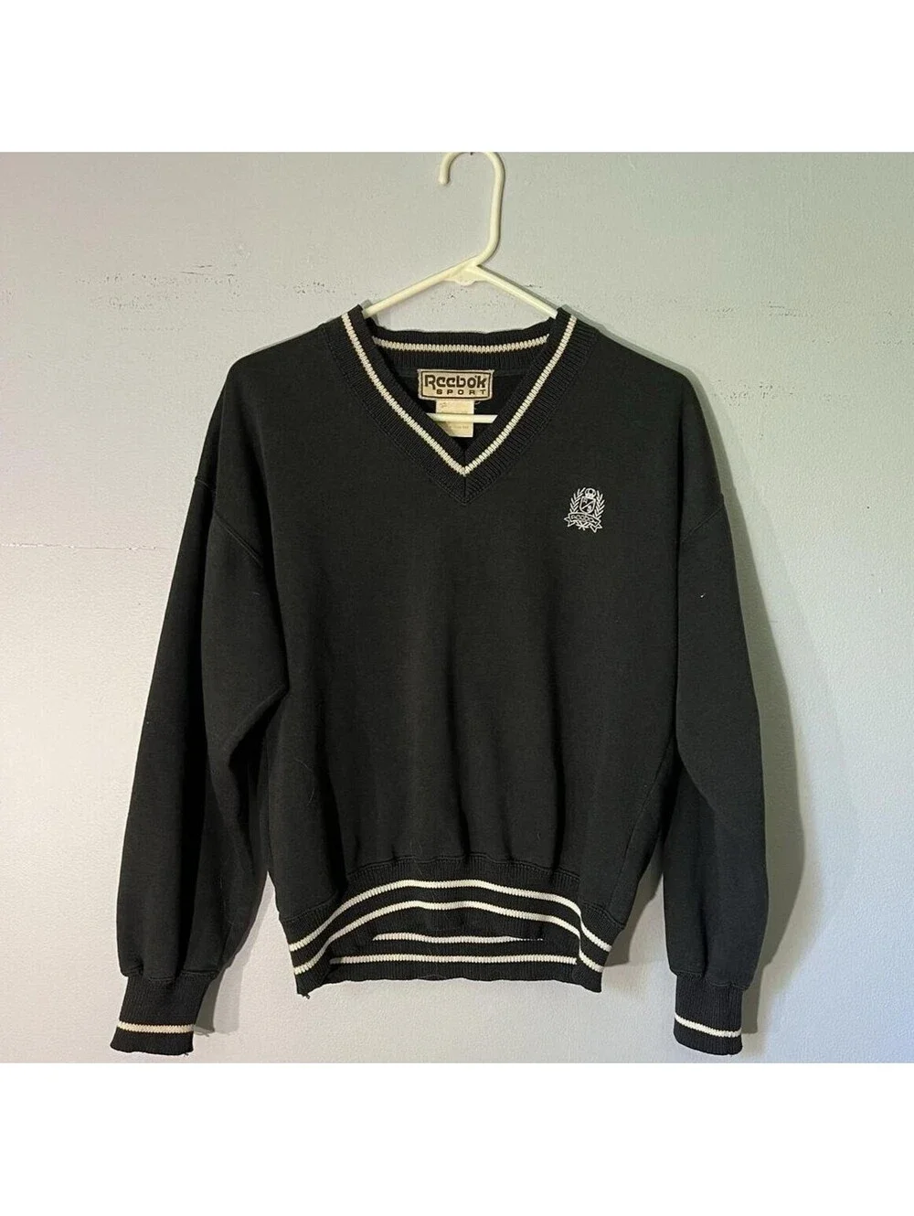 Vintage 1990s Reebok Sport V-Neck Pullover Sweatshirt